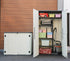 white resin outdoor storage shed for patio and backyard organization
