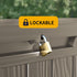 lockable 100 gallon outdoor storage box for patio and garden gear