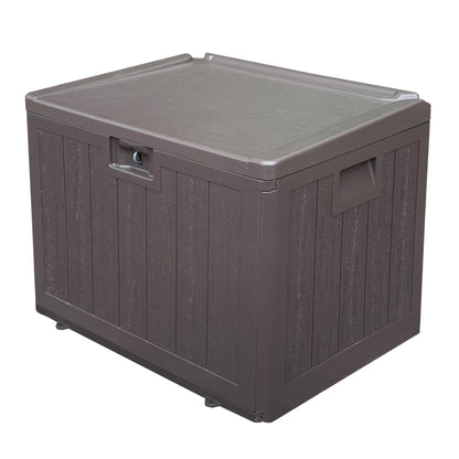 33 Gallon Pro Lockable Resin Deck Box, Waterproof Outdoor Storage Box for Patio Furniture, Garden Tools, Pool Accessories, UV-Resistant Outside Delivery, Brown