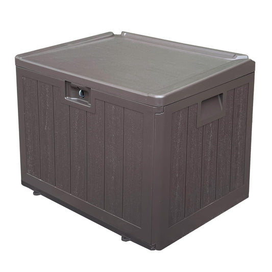 33 Gallon Pro Lockable Resin Deck Box, Waterproof Outdoor Storage Box for Patio Furniture, Garden Tools, Pool Accessories, UV-Resistant Outside Delivery, Brown