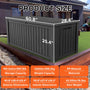 black 150 gallon resin deck box for patio and deck storage size