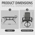 Yardgrace 7 piece patio dining set dimensions showing table size and swivel chair measurements