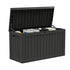 100 gallon black resin outdoor storage deck box for patio, garden and outdoor organization