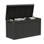 100 gallon black resin outdoor storage deck box for patio, garden and outdoor organization