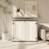 horizontal outdoor storage shed for garden tools and outdoor supplies
