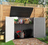 35 cubic foot outdoor storage shed with open double doors for garden tools