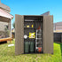brown vertical outdoor storage cabinet for backyard organization
