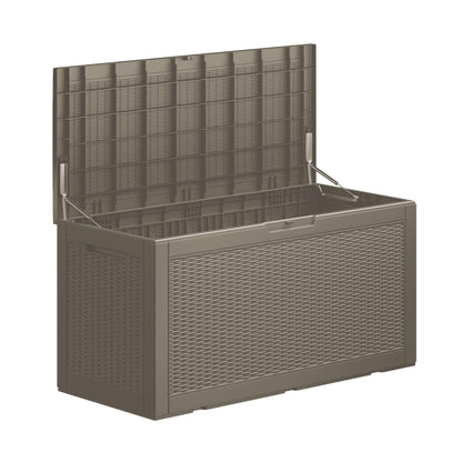 100 Gallon Outdoor Storage Box, Resin Deck Box, Waterproof , Lockable, UV-Resistant, Black