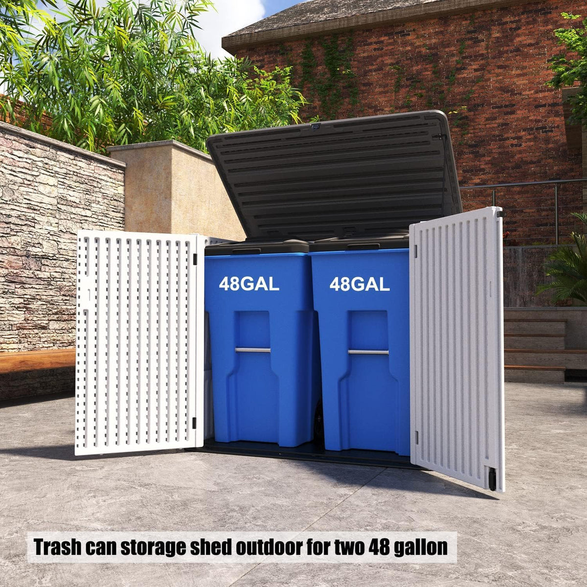 35 cubic foot storage shed for outdoor bins tools and garden supplies