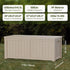 Resin deck box panel and outdoor protection feature details