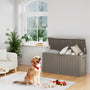 Coffee 80 gallon deck box with open storage in a bright indoor-outdoor space