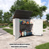 white outdoor storage shed for gardening tools and backyard equipment