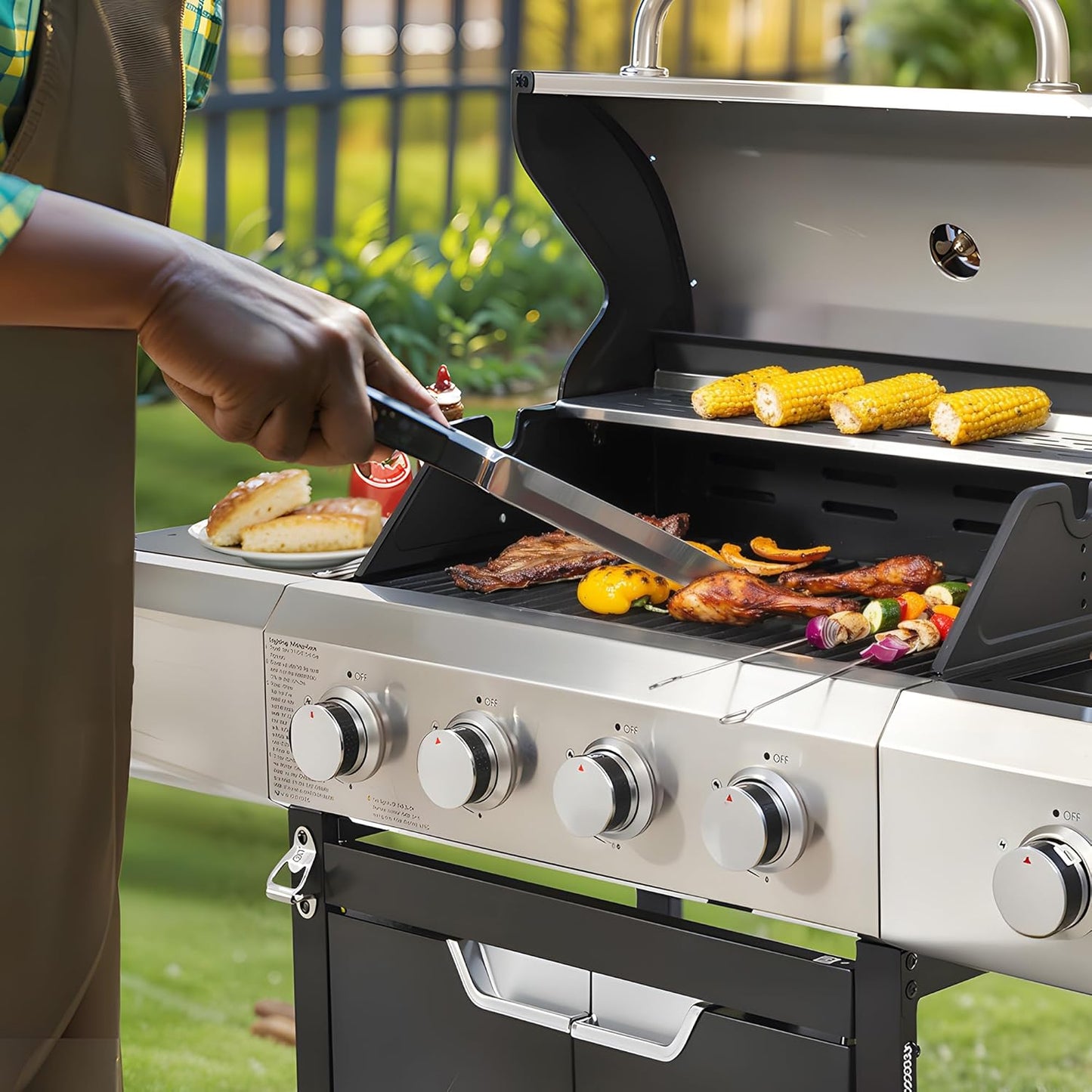 Propane Grill 4 Burner Barbecue Grill Stainless Steel Gas Grill