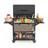 104 quart rolling cooler cart with expanded side shelves for drinks, snacks, and outdoor serving space