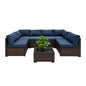 Yardgrace 7 Piece Rattan Outdoor Patio Furniture Set, Weather-Resistant Outdoor Conversation Set, Outside Furniture Patio Sectional Sofa Set with Thick Cushions and Coffee Table