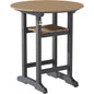 Outdoor Bar Table, 35 Inch Round Side Table, All Weather Counter Height Table with Built-in Footrest, for Backyard, Garden, Indoor Outdoor Companion