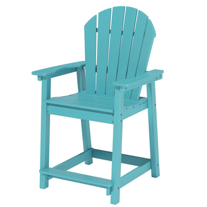 Outdoor Tall Adirondack Chairs, HDPE Weather Resistant Outdoor Balcony Patio Bar Stool Chair with Widened Arms, High Back, Footrest All-Weather Bar Chair for Garden, Yard, Backyard, Capacity 400lbs