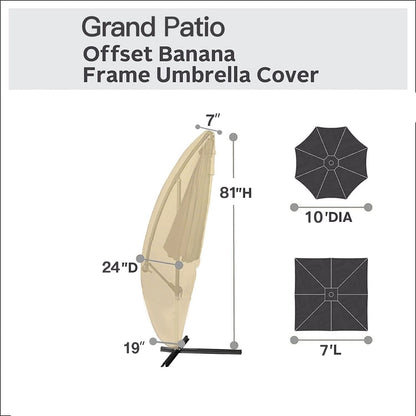 9'–12' Waterproof Cantilever Patio Umbrella Cover with Zipper