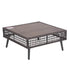 Grey wicker corner sofa module with thick seat and back cushions