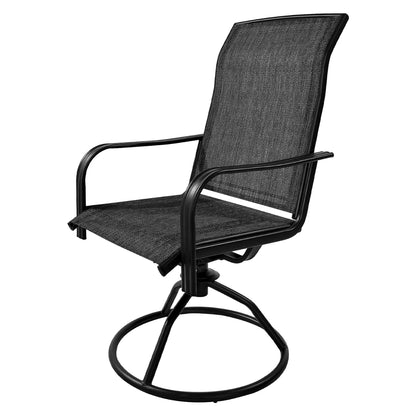 2-Piece Outdoor Textilene Swivel Patio Chairs