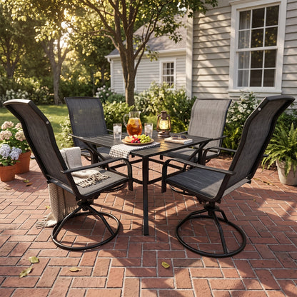 2-Piece Outdoor Textilene Swivel Patio Chairs
