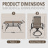7-piece patio dining set dimensions for table and Textilene chairs