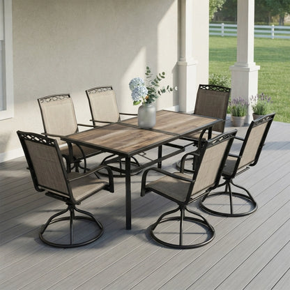 7-Piece Outdoor Patio Dining Set with Textilene Chairs