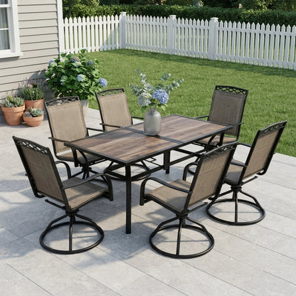 7-Piece Outdoor Patio Dining Set with Textilene Chairs