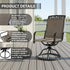 Textilene dining chair dimensions and mesh seat design