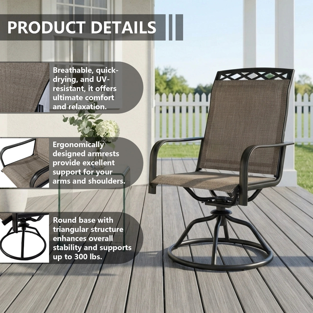 7-Piece Outdoor Patio Dining Set with Textilene Chairs