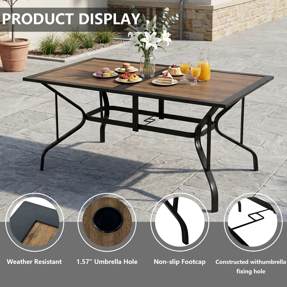 7-Piece Outdoor Patio Dining Set with Textilene Chairs