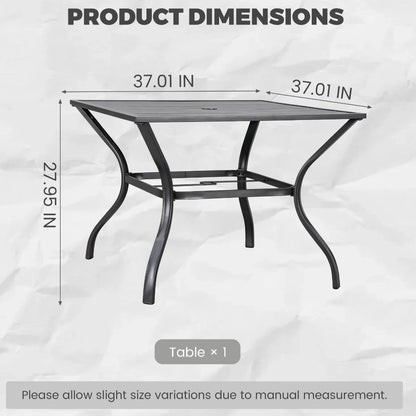 35-Inch Square Outdoor Patio Dining Table