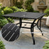 Square patio dining table with four outdoor chairs