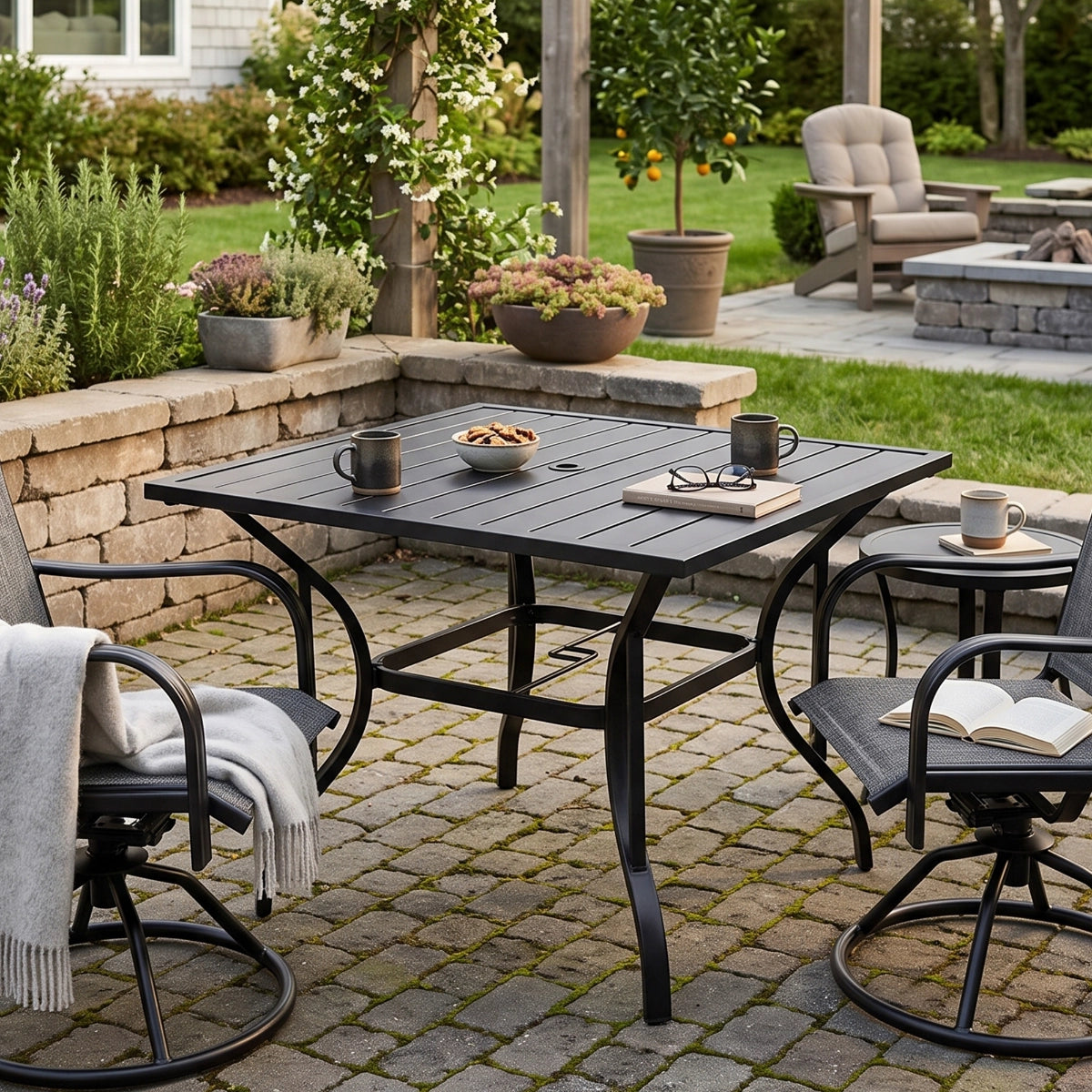 35-Inch Square Outdoor Patio Dining Table