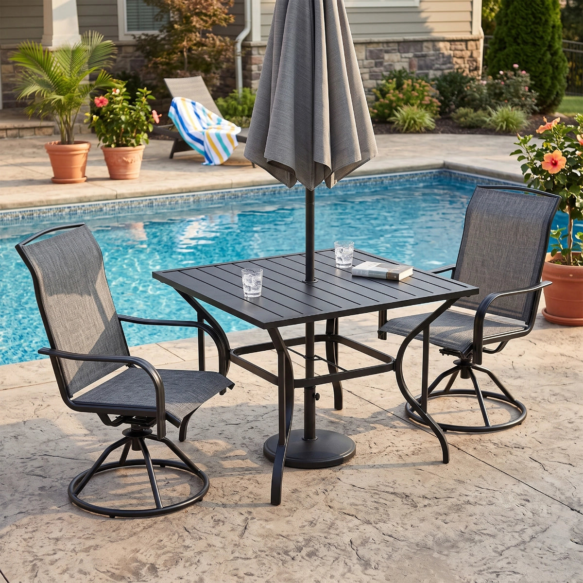 35-Inch Square Outdoor Patio Dining Table