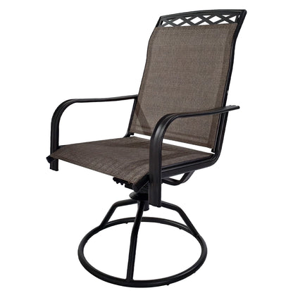 2-Piece Outdoor Textilene Swivel Patio Chairs