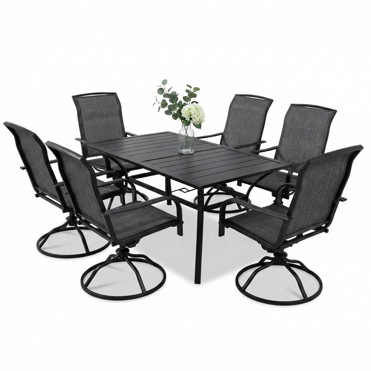 7-Piece Outdoor Patio Dining Set with Textilene Chairs