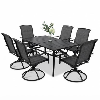 7-Piece Outdoor Patio Dining Set with Textilene Chairs