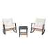 3 piece outdoor wicker rocking chair set with two porch rockers and side table