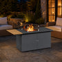 64" Propane Fire Pit Table with Fold-Down Side Shelves