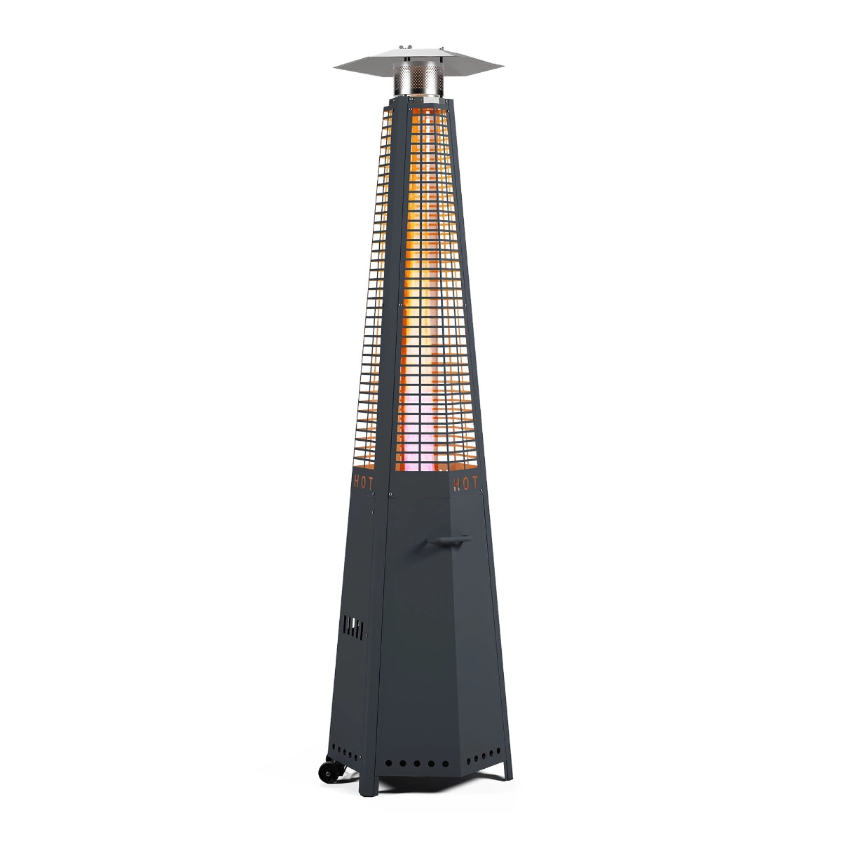 Hexagonal Pyramid Propane Patio Heater with Wheels