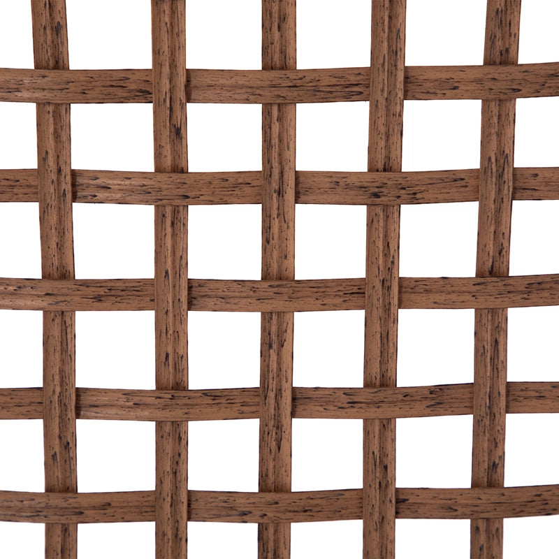Close-up of double half-round wicker weave on patio chair backrest