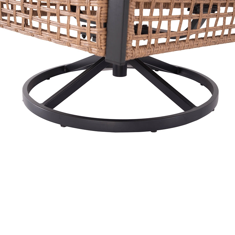 Underside detail of swivel rocking chair pivot mechanism
