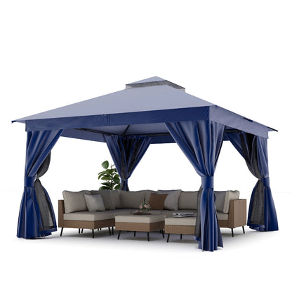 12' × 12' Soft-Top Gazebo with Curtains & Mosquito Netting