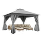 12' × 12' Soft-Top Gazebo with Curtains & Mosquito Netting