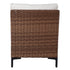 Back view of brown woven rattan sectional seating module