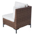 Rear angled view of brown rattan patio corner sofa module