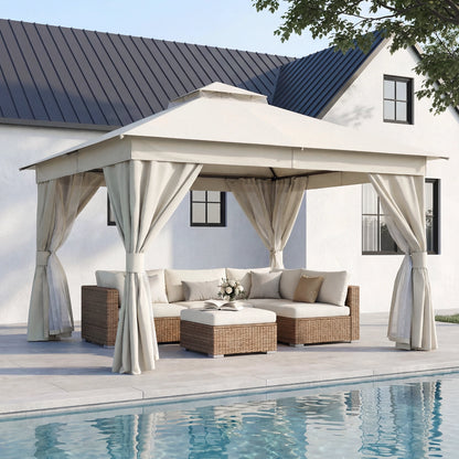 12' × 12' Soft-Top Gazebo with Curtains & Mosquito Netting