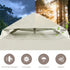 Large square gazebo with curtains over outdoor lounge seating