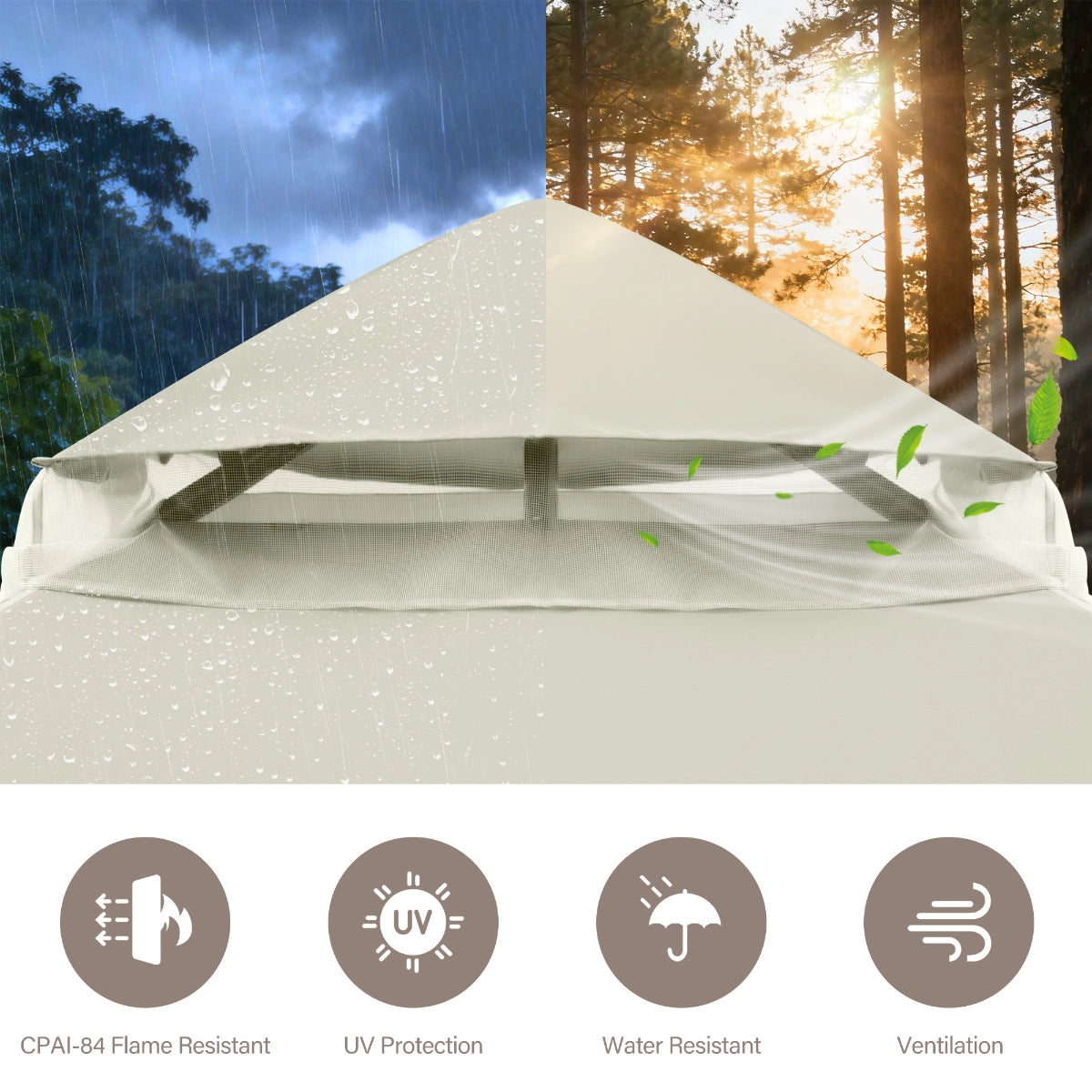 12' × 12' Soft-Top Gazebo with Curtains & Mosquito Netting